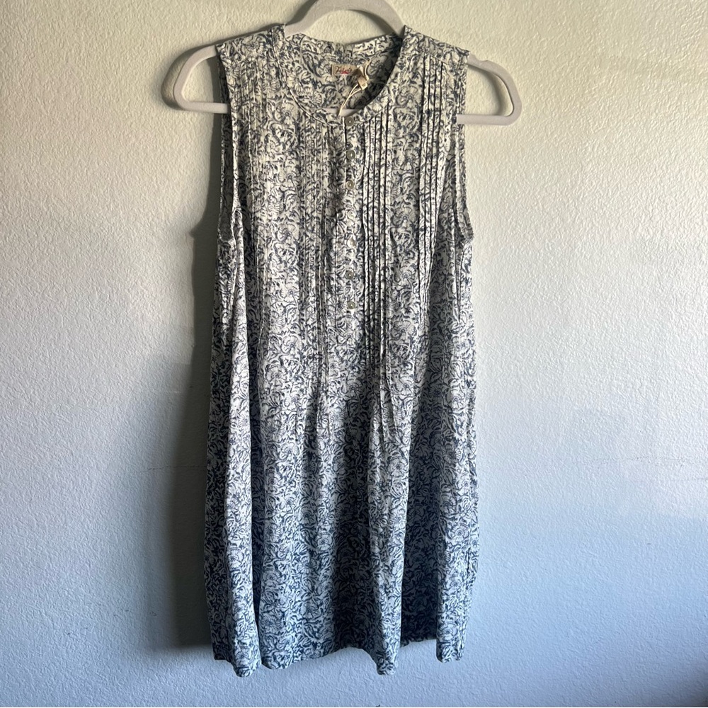 Faherty Isha Floral Imma Dress White with Blue Flowers w/ Pockets Size Small NWT - Picture 3 of 14